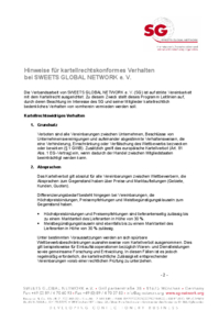 Hinweis Kartellrechtskonformes Verhalten Juni 2009